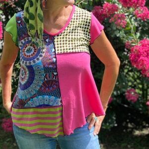 Hand Jive Ace Top Cap Sleeve‎ M  NWT